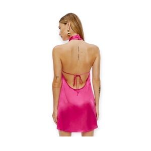 Reformation Fuchsia Backless Dress